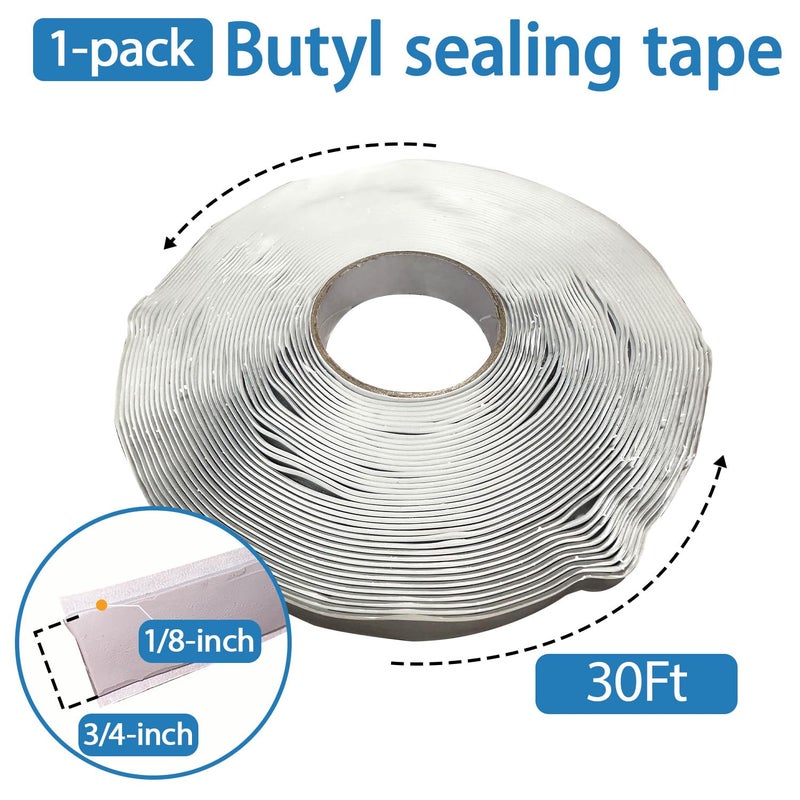 STIKBOND 1-Pack Grey Butyl Putty Tape 1/8-Inch x 3/4-Inch x 30-Foot for RV Repair,Boat Sealing ,EDPM Rubber Roof Patching ,Window Repair, Vent Sealing and Home Repair - Image 2